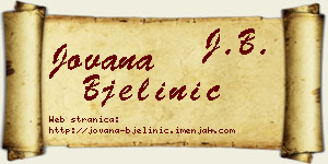 Jovana Bjelinić vizit kartica